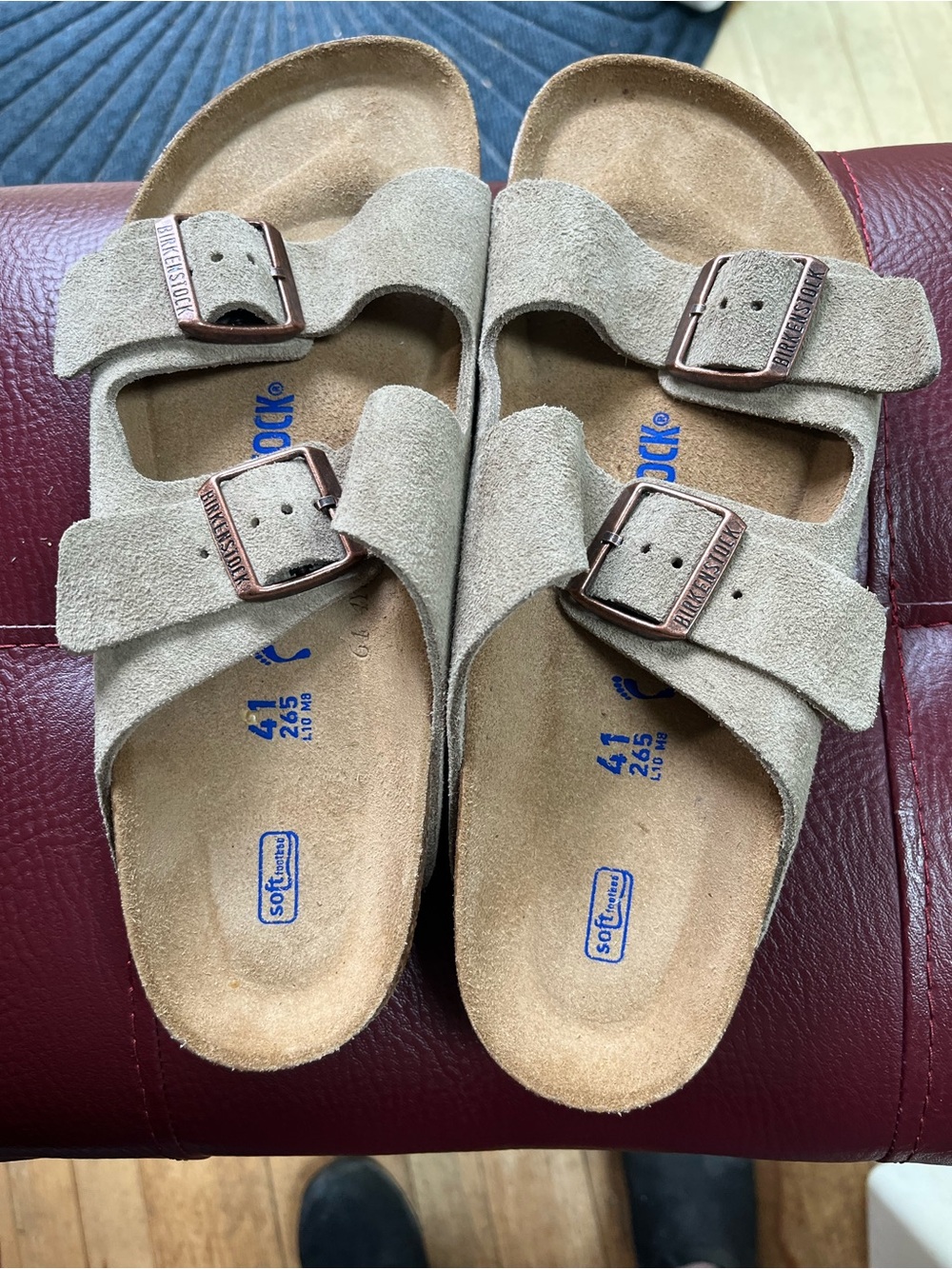 Birkenstock Arizona Suede Double Strap Sandals - Beige Taupe